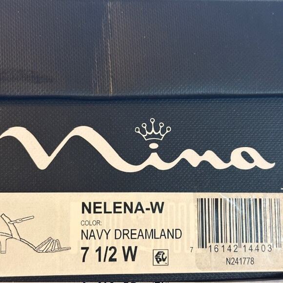 Nina Women's Nelena Evening Sandals, Navy, sz 7.5 W~ NEW - Picture 6 of 6